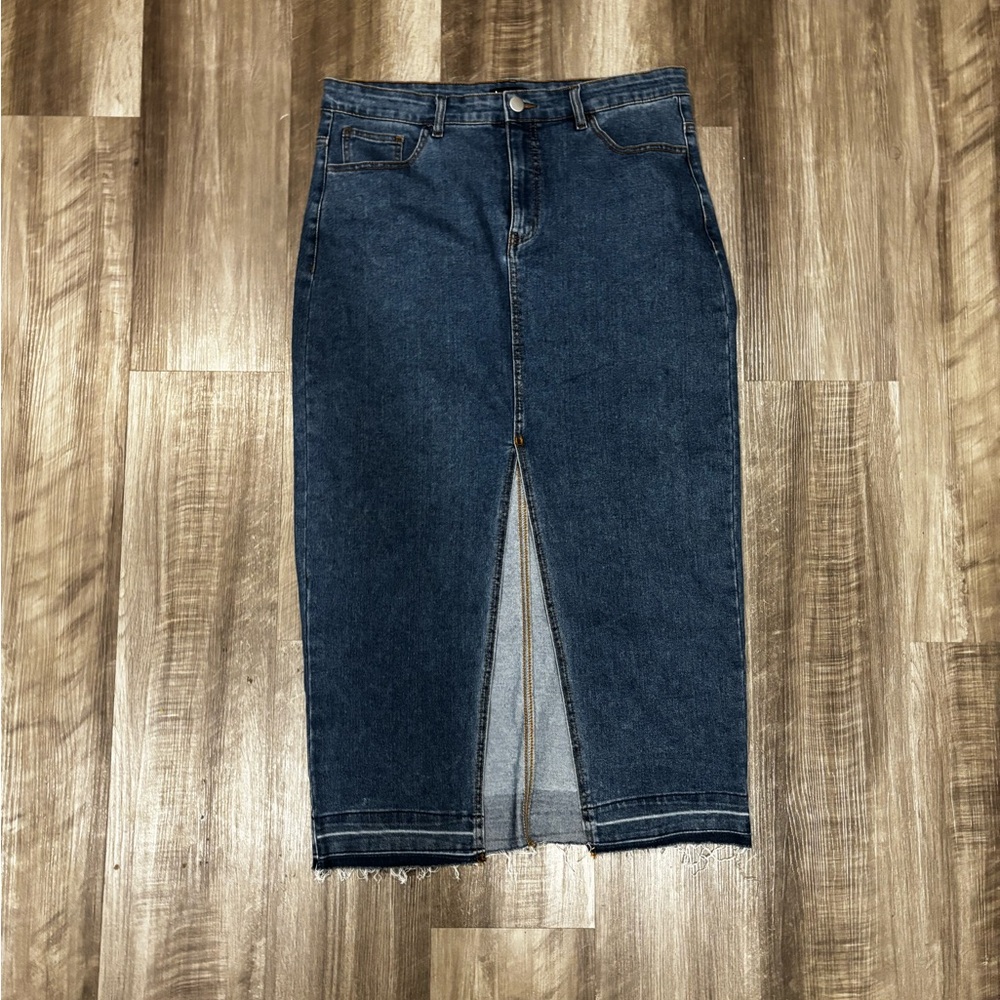 Charlotte Russe Blue Denim Midi Skirt
